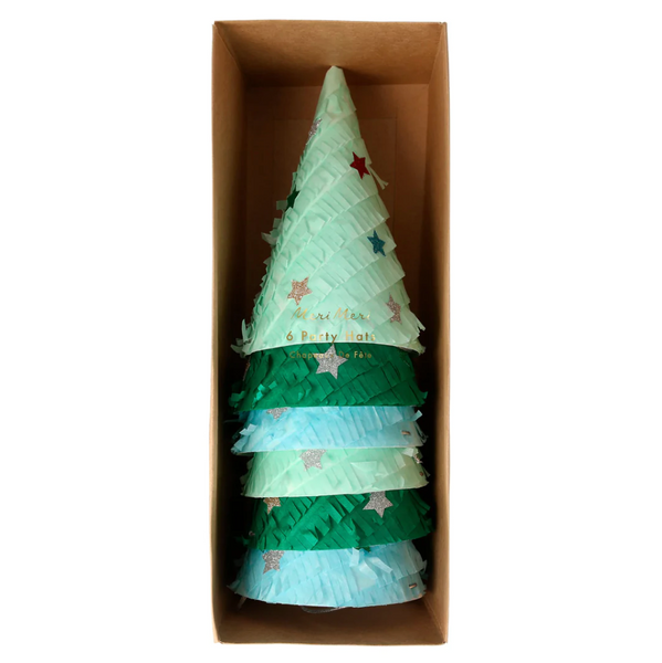 Meri Meri Fringed Christmas Tree Party Hats