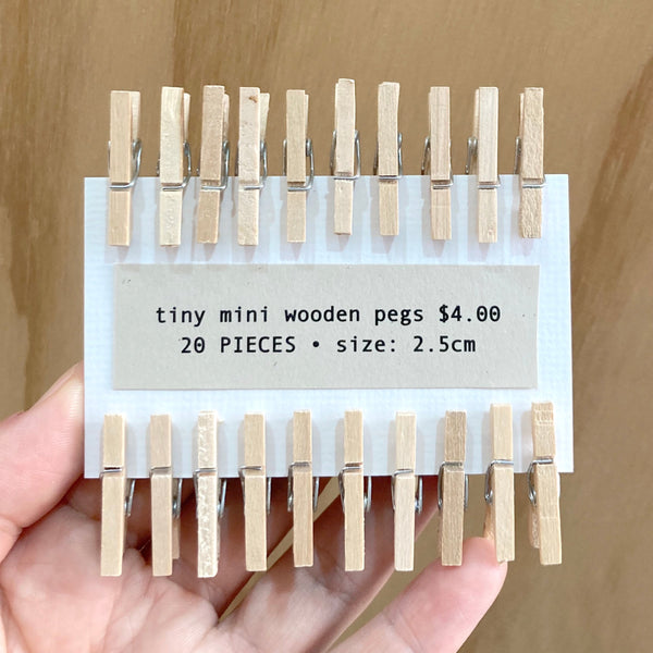 Tiny Mini Wooden Pegs 20pk