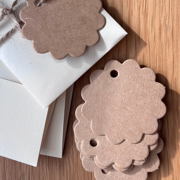 Kraft Flower Gift Tags 15pk
