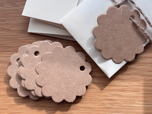 Kraft Flower Gift Tags 15pk