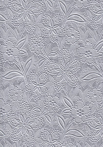 A4 Paper / No.113 + 124 Embossed Metallic Bloom Silver