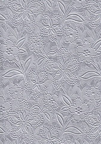 A4 Paper / No.113 + 124 Embossed Metallic Bloom Silver