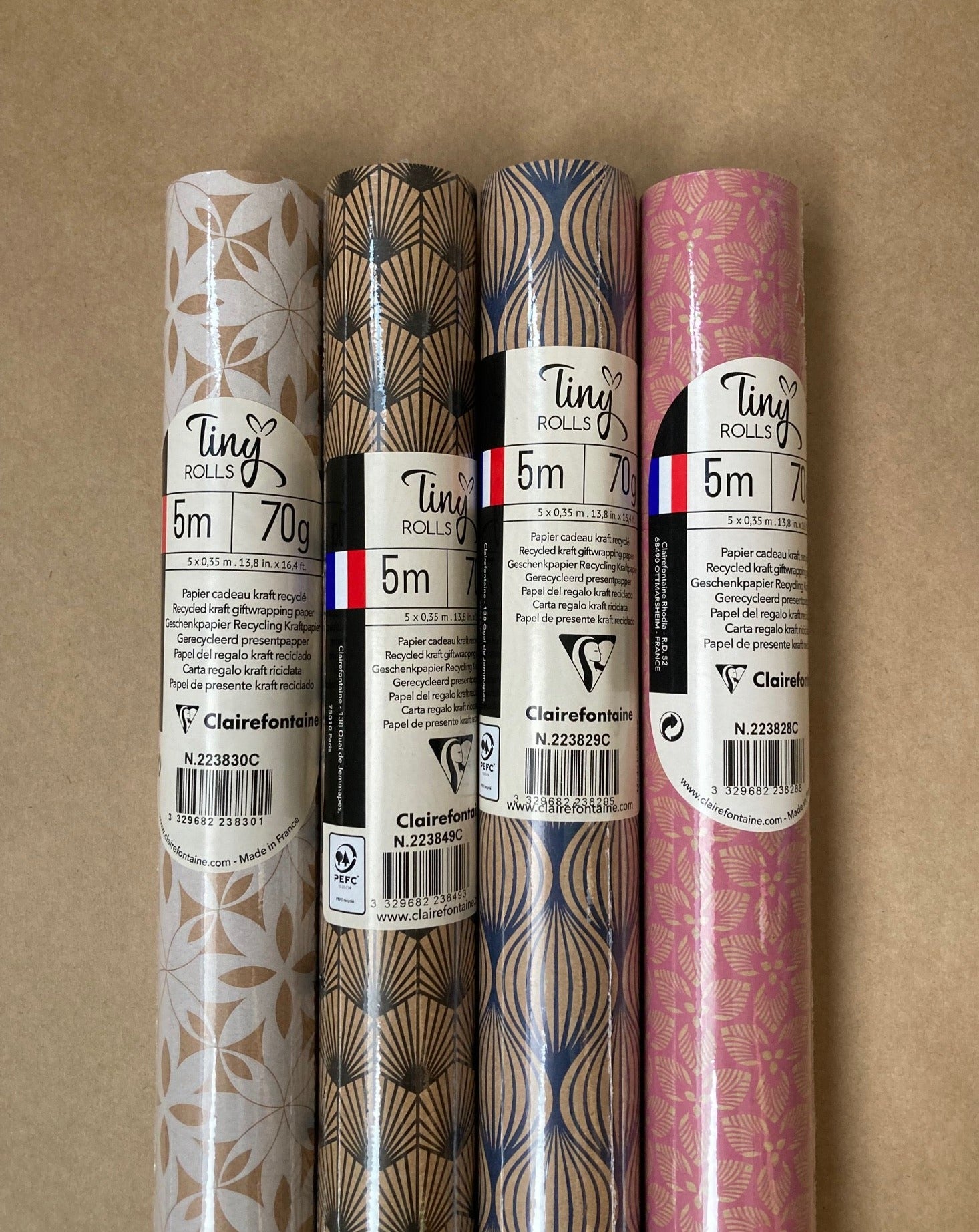 Clairefontaine 5m Roll Wrap | Kraft Pattern