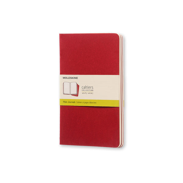 Moleskine Cahier Notebook Set of 3 LARGE: Cranberry Red