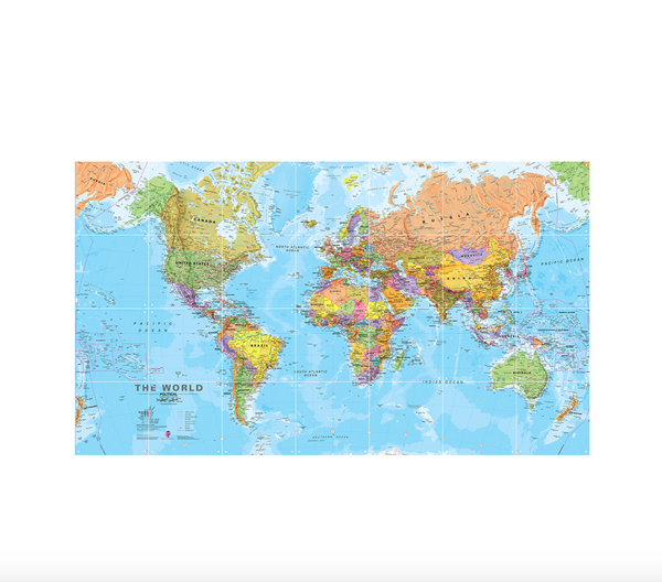 World Map Wall Art / 140x80cm