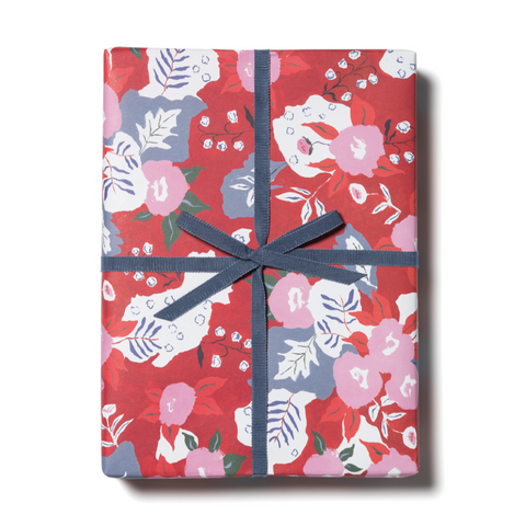 RED CAP CARDS Wrap / Ruby Red Flower