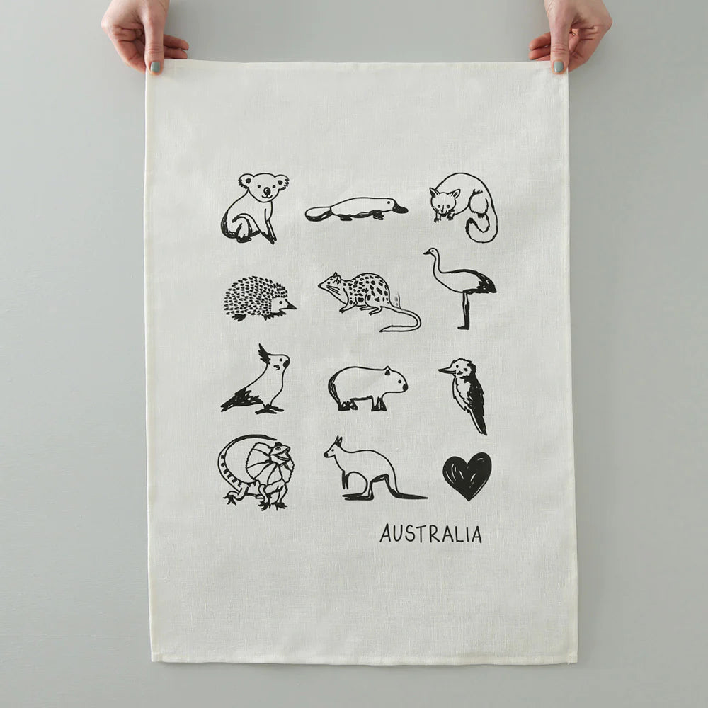 Me + Amber Tea Towel | Australian Animals