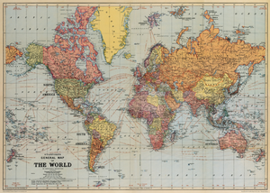 Cavallini & Co Poster Wrap / World Map