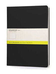 Moleskine Cahier Set of 3 - XL - BLACK plain